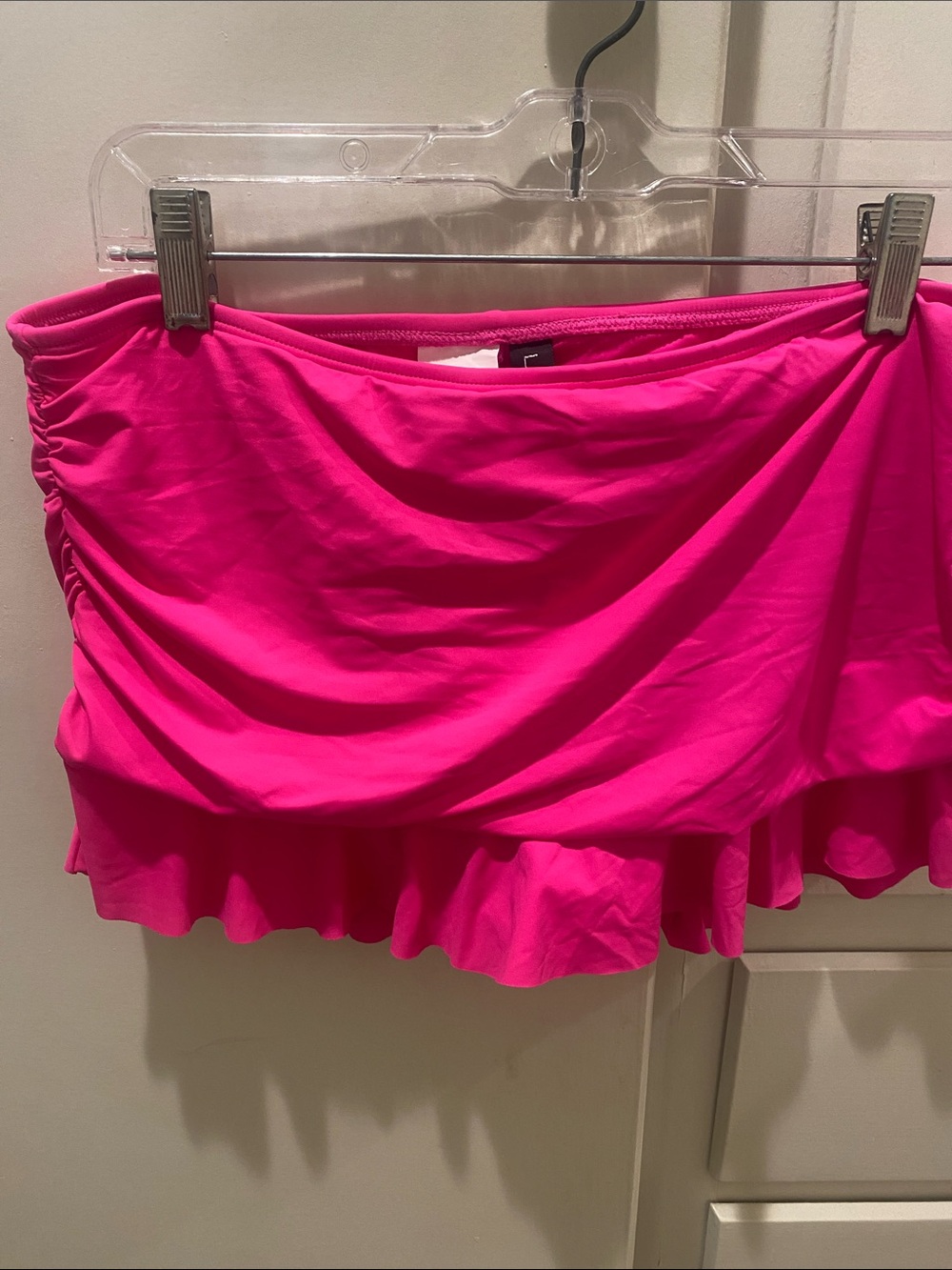 La Blanca Hot Pink Swim Skirt with Ruffle Hem